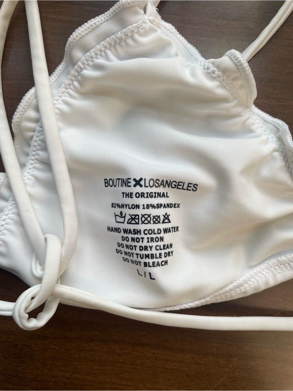 Boutine LA White String Triangle Bikini Set - Picture 4 of 6
